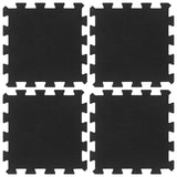 vidaXL Rubber Floor Tiles 4 pcs Black 16 mm 30x30 cm