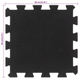 vidaXL Rubber Floor Tiles 4 pcs Black 16 mm 30x30 cm