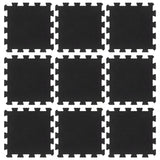 vidaXL Rubber Floor Tiles 9 pcs Black 16 mm 30x30 cm