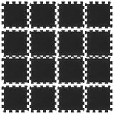 vidaXL Rubber Floor Tiles 16 pcs Black 16 mm 30x30 cm