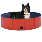 vidaXL Foldable Dog Swimming Pool Red 120x30 cm PVC