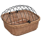 vidaXL Bike Front Basket with Cover 50x45x35 cm Natural Willow