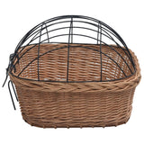 vidaXL Bike Front Basket with Cover 50x45x35 cm Natural Willow