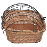 vidaXL Bike Front Basket with Cover 50x45x35 cm Natural Willow