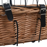 vidaXL Bike Front Basket with Cover 50x45x35 cm Natural Willow