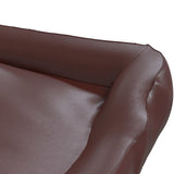 vidaXL Dog Bed Brown 80x68x23 cm Faux Leather