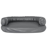 vidaXL Ergonomic Foam Dog Bed Grey 75x53 cm Faux Leather