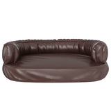 vidaXL Ergonomic Foam Dog Bed Brown 60x42 cm Faux Leather