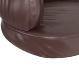 vidaXL Ergonomic Foam Dog Bed Brown 60x42 cm Faux Leather