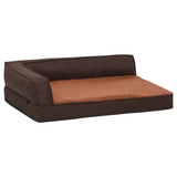 vidaXL Ergonomic Dog Bed Mattress 60x42 cm Linen Look Fleece Brown