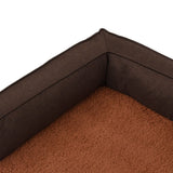 vidaXL Ergonomic Dog Bed Mattress 60x42 cm Linen Look Fleece Brown