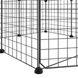 vidaXL 8-Panel Pet Cage with Door Black 35x35 cm Steel