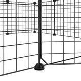 vidaXL 12-Panel Pet Cage with Door Black 35x35 cm Steel