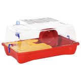 vidaXL Hamster Cage Red 57x33x26 cm Polypropylene