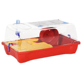 vidaXL Hamster Cage Red 57x33x26 cm Polypropylene