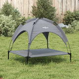 vidaXL Dog Bed with Canopy Anthracite Oxford Fabric and Steel