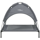 vidaXL Dog Bed with Canopy Anthracite Oxford Fabric and Steel