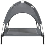 vidaXL Dog Bed with Canopy Anthracite Oxford Fabric and Steel