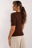 brown - Short sleeve sweater model 199187 Factory Price