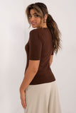 brown - Short sleeve sweater model 199187 Factory Price