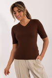 brown - Short sleeve sweater model 199187 Factory Price