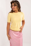 yellow - Short sleeve sweater model 199191 Factory Price