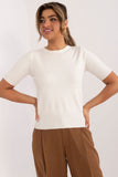 beige - Short sleeve sweater model 199193 Factory Price