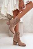 beige - Heel boots model 199322 Step in style