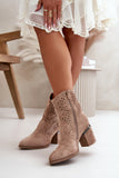 beige - Heel boots model 199322 Step in style
