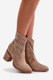 beige - Heel boots model 199322 Step in style