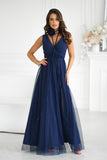 navy blue - Long dress model 199330 Bicotone