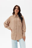 beige - Long sleeve shirt model 199482 Roco Fashion