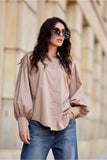 beige - Long sleeve shirt model 200168 Roco Fashion