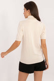 beige - Short sleeve sweater model 200398 Factory Price