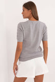 grey - Short sleeve sweater model 200408 Factory Price