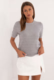 grey - Short sleeve sweater model 200408 Factory Price