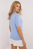 blue - Short sleeve sweater model 200411 Factory Price