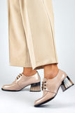 beige - Heeled low shoes model 200448 PRIMO