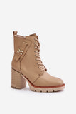 beige - Heel boots model 201005 Step in style