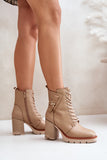 beige - Heel boots model 201005 Step in style