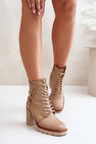 beige - Heel boots model 201005 Step in style