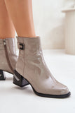 grey - Heel boots model 201017 Step in style