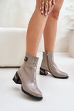 grey - Heel boots model 201017 Step in style