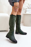 green - Thigh-Hight Boots model 201024 Step in style