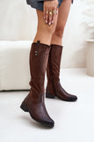 brown - Thigh-Hight Boots model 201025 Step in style