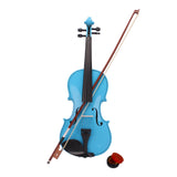 4/4 Acoustic Violin   Case   Bow   Rosin Sky Blue