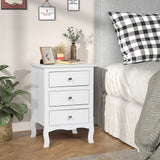 45*38*63cm Country Style Three Drawer Night Table Large Size White