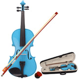 4/4 Acoustic Violin   Case   Bow   Rosin Sky Blue