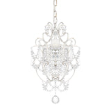 White Chandelier Mini Crystal Chandelier Lighting K9 Crystal Retro Craft Elegant Iron Chandelier for Bedroom,Girls Room,Bathroom [Energy Class A++]