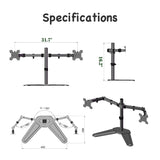 13-27 Inch Double Pendulum Large Base TV Stand TSDS-01 Bearing 8Kg/Vese100*100/90° tilt/360° rotation/height adjustment 100-400mm